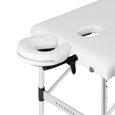 Inklapbare massagetafel BALANCE met 3 segmenten, wit, voor massage, fysiotherapie en mobiele behandelingen in de praktijk