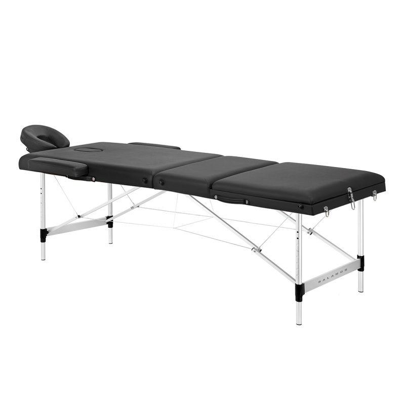 Inklapbare massagetafel BALANCE aluminium 3 segmenten zwart voor massage, fysiotherapie en mobiele behandelingen Inklapbare massagetafel BALANCE aluminium 3 segmenten zwart voor massage, fysiotherapie en mobiele behandelingen