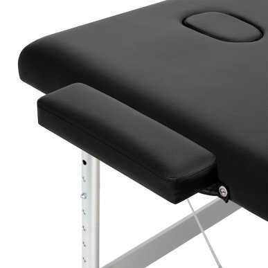 Inklapbare massagetafel BALANCE aluminium 3 segmenten zwart voor massage, fysiotherapie en mobiele behandelingen