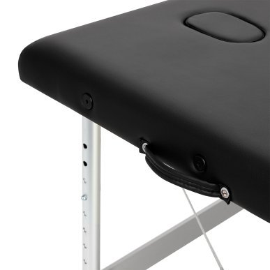 Inklapbare massagetafel BALANCE aluminium 3 segmenten zwart voor massage, fysiotherapie en mobiele behandelingen
