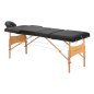 Inklapbare houten massagetafel BALANCE met 3 segmenten, zwart, voor massage en mobiele fysiotherapie Inklapbare houten massagetafel BALANCE met 3 segmenten, zwart, voor massage en mobiele fysiotherapie