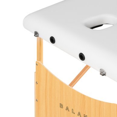 Inklapbare houten massagetafel BALANCE met 2 segmenten, 190x70 cm, wit voor massage, fysiotherapie en salonwerk