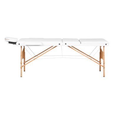 Houten massagetafel BALANCE met 3 segmenten, 190x70 cm, wit voor massage en fysiotherapie en mobiele behandelingen