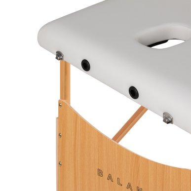 Houten massagetafel BALANCE met 3 segmenten, 190x70 cm, wit voor massage en fysiotherapie en mobiele behandelingen