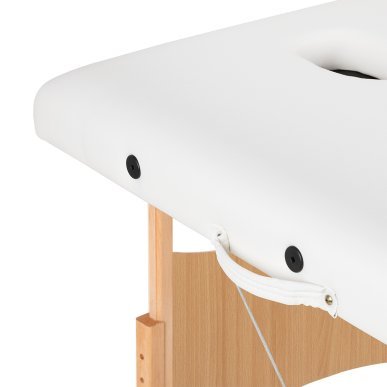 Houten massagetafel BALANCE met 3 segmenten, 190x70 cm, wit voor massage en fysiotherapie en mobiele behandelingen