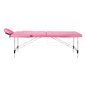 Inklapbare aluminium massagetafel BALANCE met 2 segmenten in roze voor massage, fysiotherapie en mobiele behandelingen