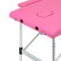 Inklapbare aluminium massagetafel BALANCE met 2 segmenten in roze voor massage, fysiotherapie en mobiele behandelingen