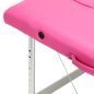 Inklapbare aluminium massagetafel BALANCE met 2 segmenten in roze voor massage, fysiotherapie en mobiele behandelingen