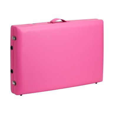 Inklapbare aluminium massagetafel BALANCE met 2 segmenten in roze voor massage, fysiotherapie en mobiele behandelingen