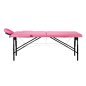 Inklapbare houten massagetafel BALANCE met 2 segmenten in roze en zwart voor massage, fysiotherapie en mobiele behandelingen Inklapbare houten massagetafel BALANCE met 2 segmenten in roze en zwart voor massage, fysiotherapie en mobiele behandelingen