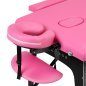 Inklapbare houten massagetafel BALANCE met 2 segmenten in roze en zwart voor massage, fysiotherapie en mobiele behandelingen Inklapbare houten massagetafel BALANCE met 2 segmenten in roze en zwart voor massage, fysiotherapie en mobiele behandelingen