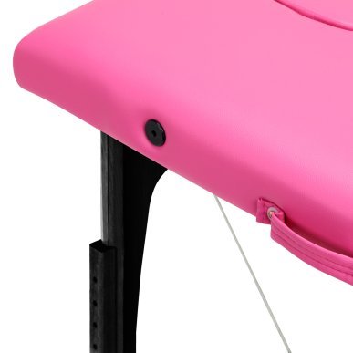 Inklapbare houten massagetafel BALANCE met 2 segmenten in roze en zwart voor massage, fysiotherapie en mobiele behandelingen