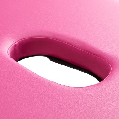 Inklapbare houten massagetafel BALANCE met 2 segmenten in roze en zwart voor massage, fysiotherapie en mobiele behandelingen