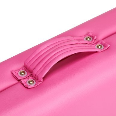 Inklapbare houten massagetafel BALANCE met 2 segmenten in roze en zwart voor massage, fysiotherapie en mobiele behandelingen