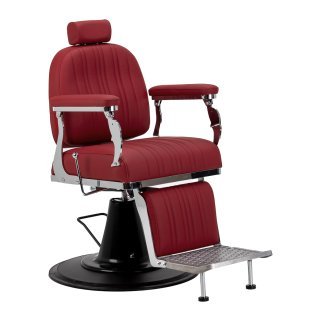 Professionele barberstoel Gabbiano Elias rood voor barbering, scheerbehandelingen en herensalons met comfortabel salonwerk