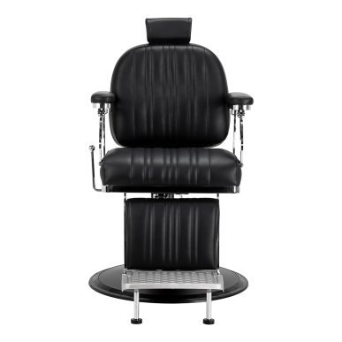 Professionele barberstoel Gabbiano Elias zwart voor barbering, scheerbehandelingen en herensalons met hoog werkcomfort