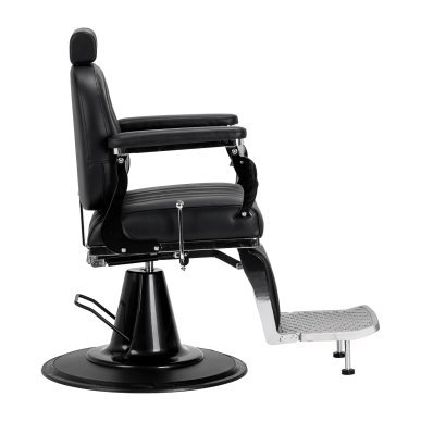 Professionele barberstoel Gabbiano Elias zwart voor barbering, scheerbehandelingen en herensalons met hoog werkcomfort