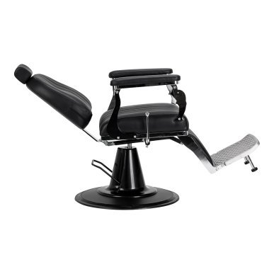 Professionele barberstoel Gabbiano Elias zwart voor barbering, scheerbehandelingen en herensalons met hoog werkcomfort