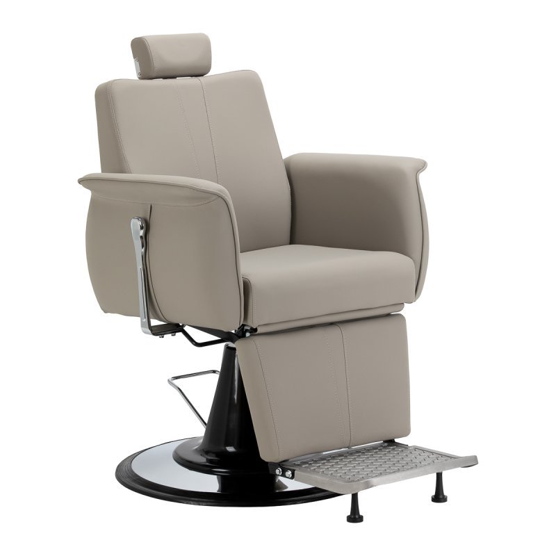 Professionele barberstoel Gabbiano Athena grijs voor barbering, scheerbehandelingen en herensalons met werkcomfort