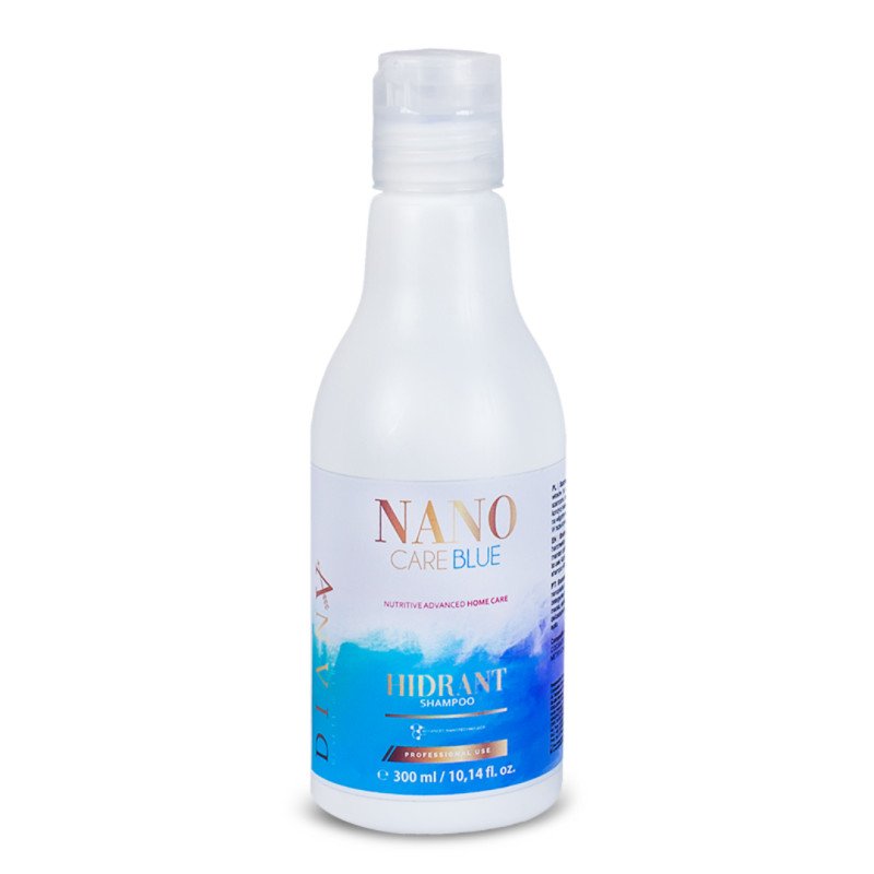 Verzorgende shampoo na nanoplastia NanoBlue 300 ml voor blond haar, hydratatie, glans en koele tint