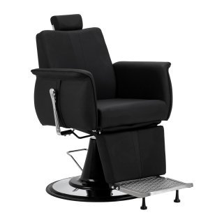 Professionele barberstoel Gabbiano Athena zwart voor barbering, scheerbehandelingen en herensalons met werkcomfort