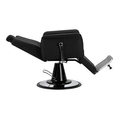 Professionele barberstoel Gabbiano Athena zwart voor barbering, scheerbehandelingen en herensalons met werkcomfort
