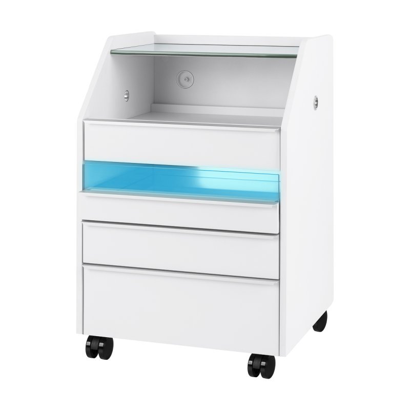 Professionele podiatrie trolley 984 wit voor organisatie van podologieplek, salon, praktijk en mobiele beautyservices