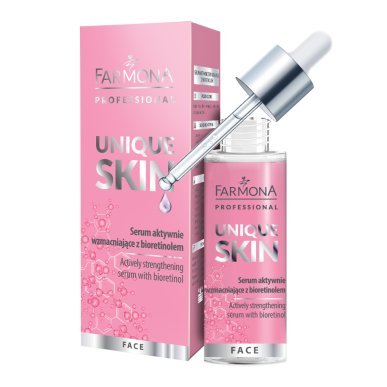 Nachtserum Farmona UNIQUE SKIN met bioretinol 30 ml voor gezicht, hals en decolleté, versterkende verzorging