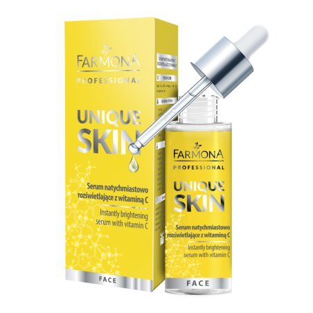 Verhelderend gezichtsserum Farmona UNIQUE SKIN met vitamine C, niacinamide en zoethout voor gezicht, hals en decolleté 30 ml