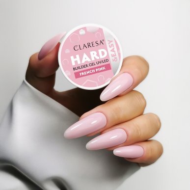 Builder gel CLARESA Hard&Easy French Pink 45 g voor nagelopbouw, verlenging en versteviging met zelfnivellerende textuur