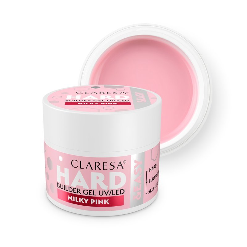 Builder gel CLARESA Hard&Easy Milky Pink 12g voor nagelopbouw, verlenging en versteviging Builder gel CLARESA Hard&Easy Milky Pink 12g voor nagelopbouw, verlenging en versteviging