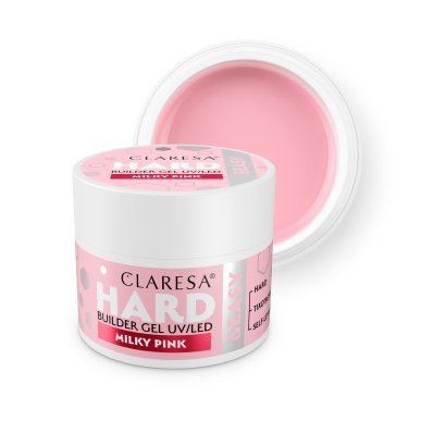Builder gel CLARESA Hard&Easy Milky Pink 12g voor nagelopbouw, verlenging en versteviging