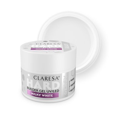 Builder gel CLARESA Hard&Easy Milky White 12g voor opbouw, verlenging en versteviging van nagels in de salon
