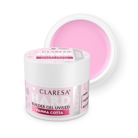 Professionele buildergel Claresa Hard&Easy Panna Cotta 12 g voor nagelversterking en nagelverlenging in de salon