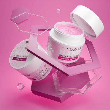 Buildergel Claresa Hard&Easy Panna Cotta 45 g voor nagelversterking en verlenging in professionele nagelstudio