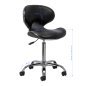 Professionele cosmetische kruk Gabbiano Q-4599 zwart V2 met rugleuning, gasveer en wielen, tweede categorie voor salon