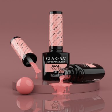Hybride basis voor nagels Claresa Power Base 06 5 g voor versterking, kleurcorrectie en een verzorgde manicure