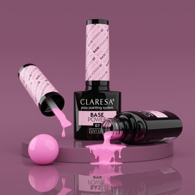 Hybride nagelbasis Claresa Power Base 07 met versterkende formule voor egale manicure en 5 g inhoud