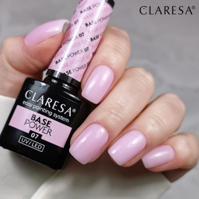 Hybride nagelbasis Claresa Power Base 07 met versterkende formule voor egale manicure en 5 g inhoud