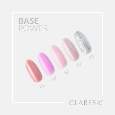Hybride nagelbasis Claresa Power Base 07 met versterkende formule voor egale manicure en 5 g inhoud