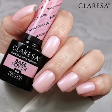 Hybride basis voor nagels Claresa Power Base 08, zelfnivellerend, versterkend, 5 g voor manicure salon en thuis