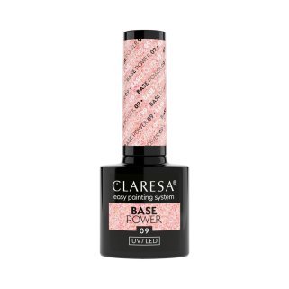 Hybride nagelbasis Claresa Power Base 09 5 g voor manicure, zelfnivellerend en versterkend voor salon en thuis