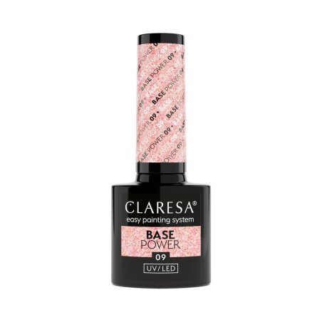 Hybride nagelbasis Claresa Power Base 09 5 g voor manicure, zelfnivellerend en versterkend voor salon en thuis
