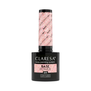 Hybride nagelbasis Claresa Power Base 09 5 g voor manicure, zelfnivellerend en versterkend voor salon en thuis