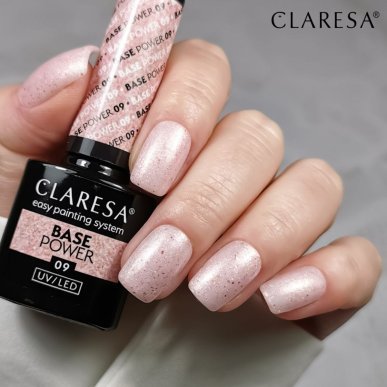 Hybride nagelbasis Claresa Power Base 09 5 g voor manicure, zelfnivellerend en versterkend voor salon en thuis