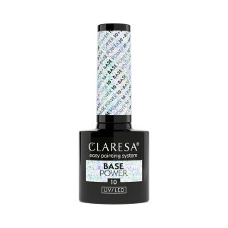 Professionele hybride manicurebasis Claresa Power Base 10 5 g voor nagelstyling met zelfnivellerende formule en kleurcorrectie
