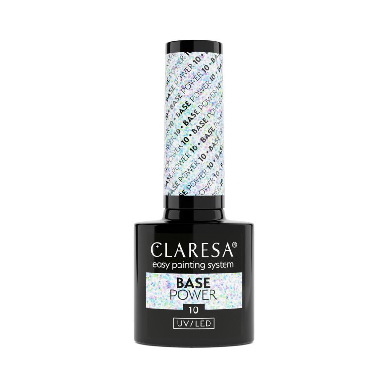 Professionele hybride manicurebasis Claresa Power Base 10 5 g voor nagelstyling met zelfnivellerende formule en kleurcorrectie