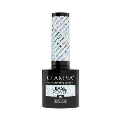 Professionele hybride manicurebasis Claresa Power Base 10 5 g voor nagelstyling met zelfnivellerende formule en kleurcorrectie