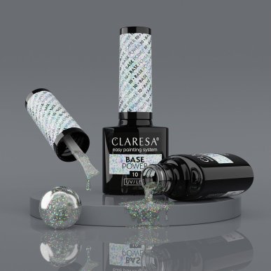 Professionele hybride manicurebasis Claresa Power Base 10 5 g voor nagelstyling met zelfnivellerende formule en kleurcorrectie