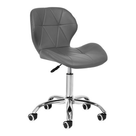 Professionele cosmetische kruk 4Rico QS-06 grijs met verstelbare zithoogte voor salon, manicure en make-up